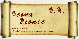 Vesna Mionić vizit kartica